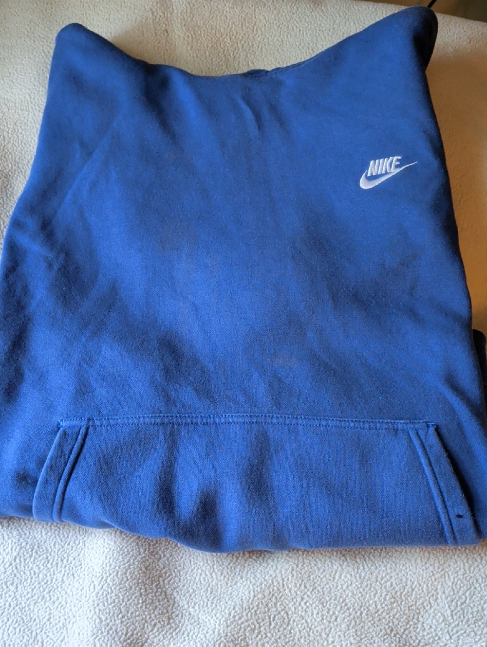 Nike Blue Pullover Hoodie with White Swoosh